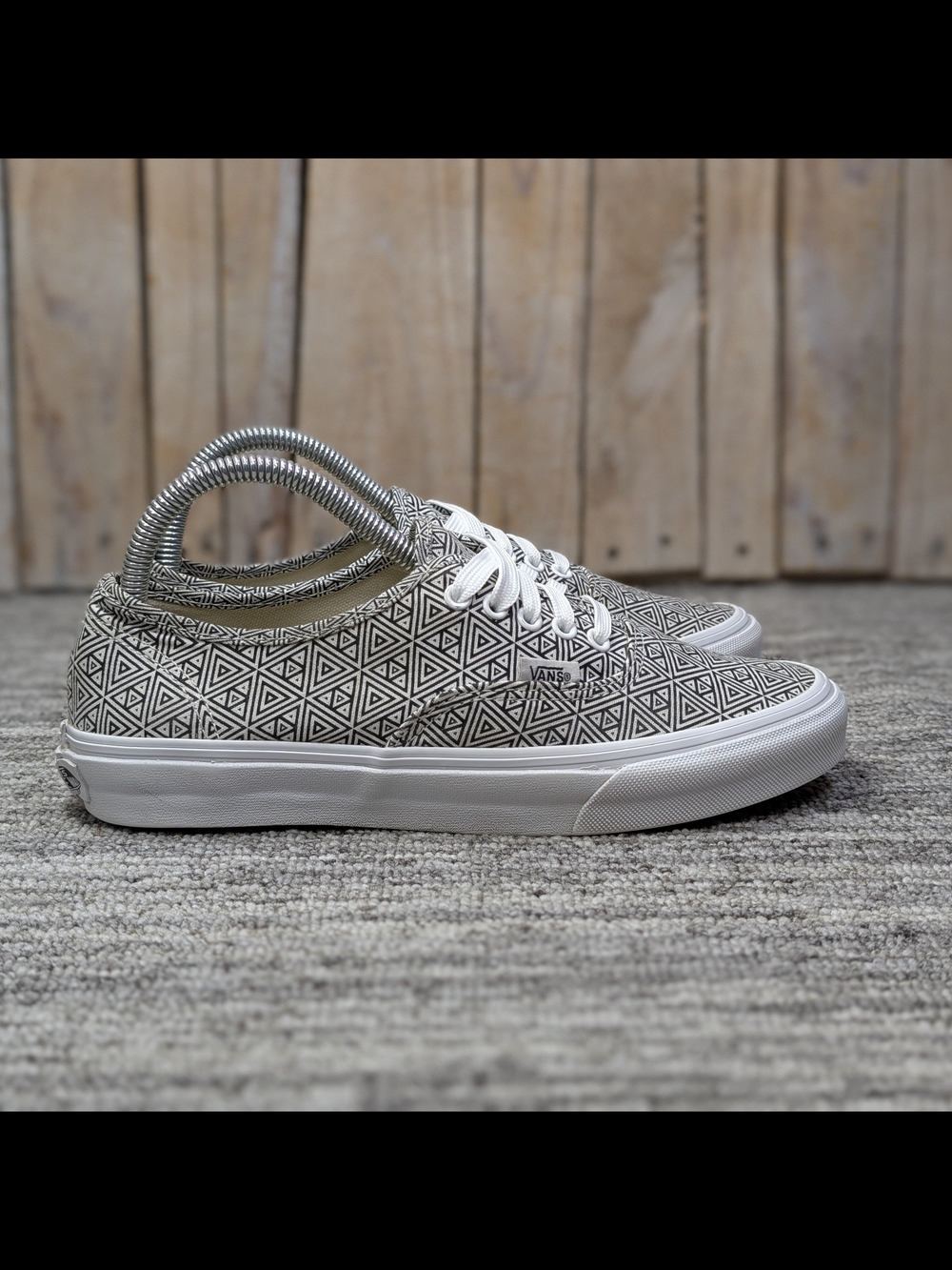 Vans Authentic in the Blk/White Geometric Design Size 8 Women/6.5 Men Unisex
